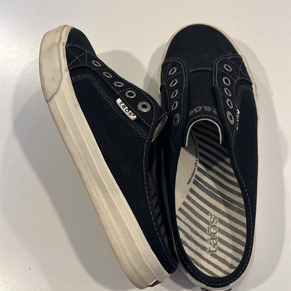 Taos EZ soul women’s canvas laceless slip on sneaker mules black 9.5 EUC - Picture 8 of 9